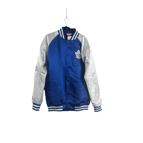 Mitchell & Ness Toronto maple leafs nhl hockey Canada satin jacket sz large tall - Picture 2 of 12